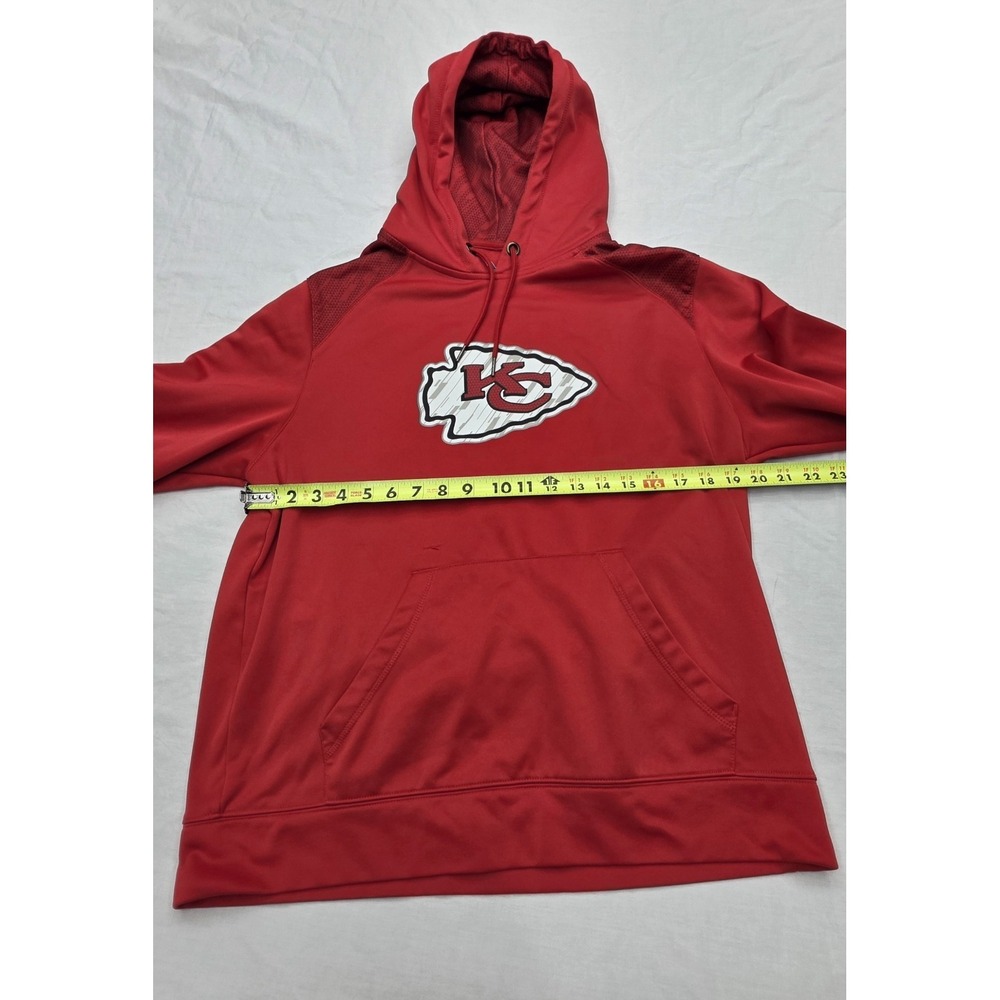 Majestic Thermabase Kansas City Chiefs Red Fleece Hoodie Size Large - Picture 7 of 8